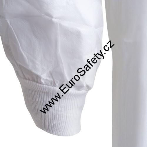 Chemsplash laboratorní plášť na zip s pletenými manžetami bílý S
